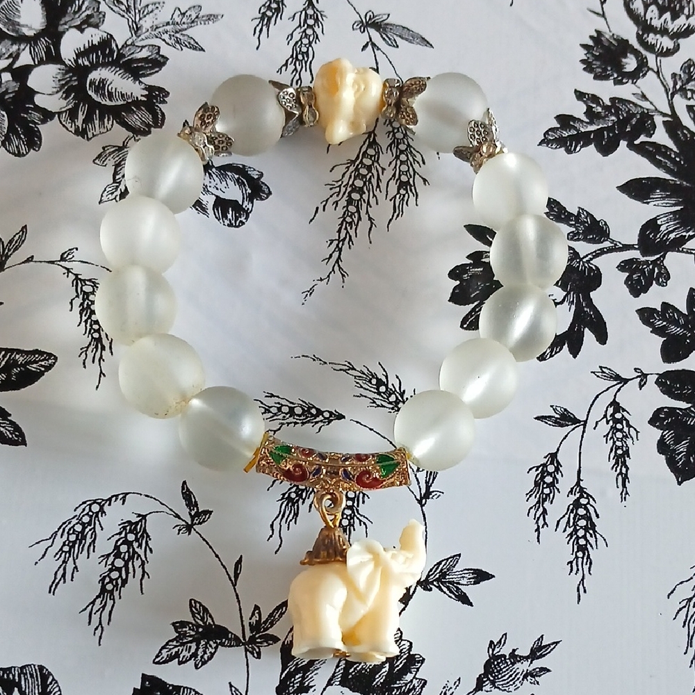 Boho‎ Spiritual Gypsy Beaded Buddha Elephant Charm Bracelet